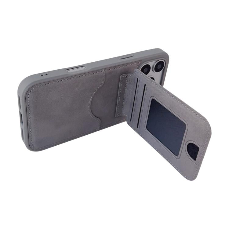 For iPhone 12 Pro Max Multifunctional Vertical Flip Card Wallet Holder Vegan Leather Back Phone Case