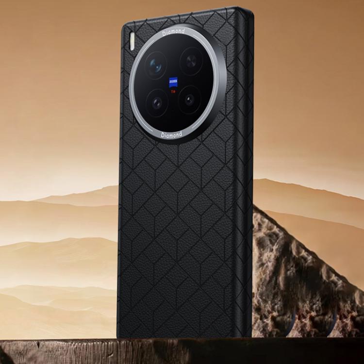 For vivo X300 Pro Rubik Cube Series Embossed Grid Pattern Magnetic Phone Case