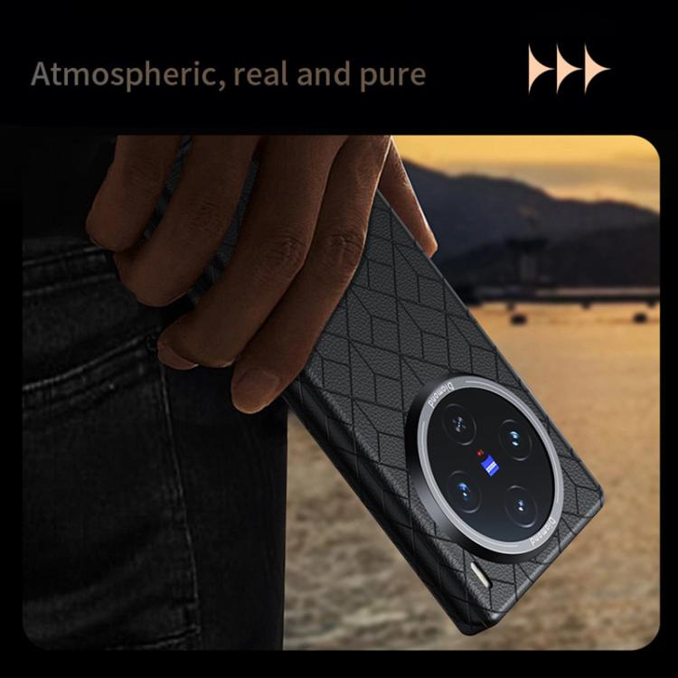 For vivo X300 Rubik Cube Series Embossed Grid Pattern Magnetic Phone Case