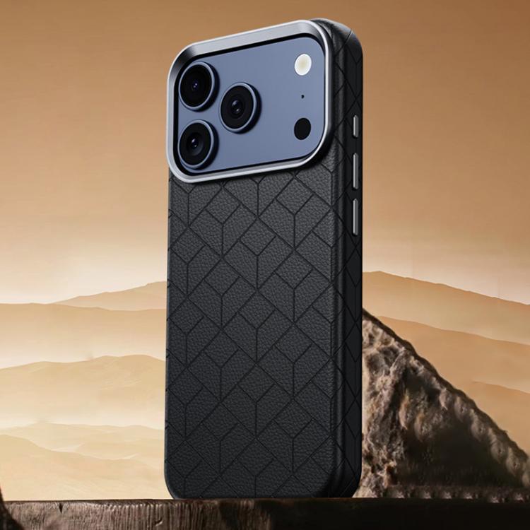 For iPhone 17 Pro Rubik Cube Series Embossed Grid Pattern Magnetic Phone Case