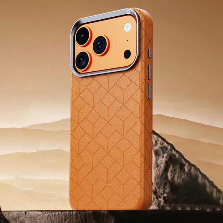 For iPhone 17 Pro Rubik Cube Series Embossed Grid Pattern Magnetic Phone Case
