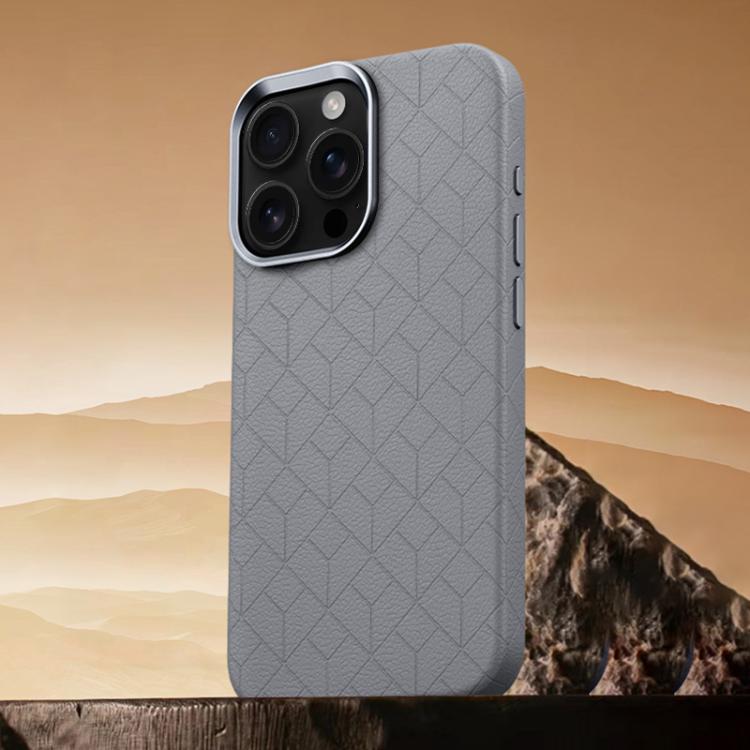 For iPhone 16 Pro Max Rubik Cube Series Embossed Grid Pattern Magnetic Phone Case