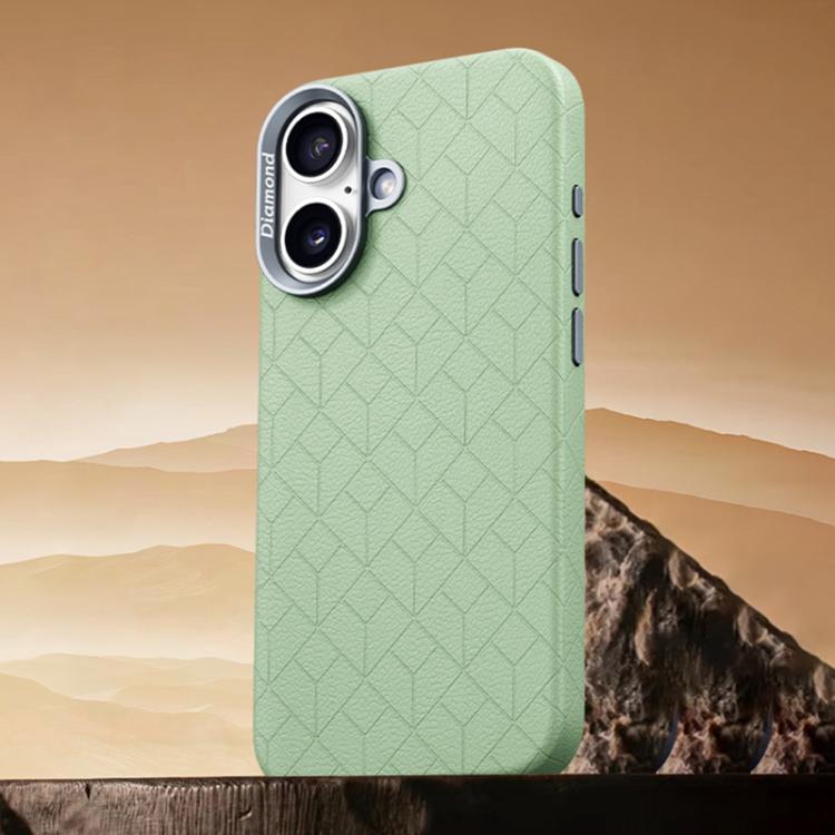 For iPhone 16 Rubik Cube Series Embossed Grid Pattern Magnetic Phone Case