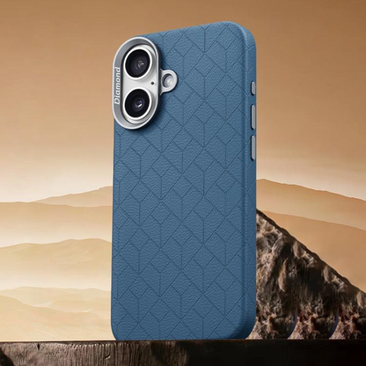 For iPhone 16 Rubik Cube Series Embossed Grid Pattern Magnetic Phone Case
