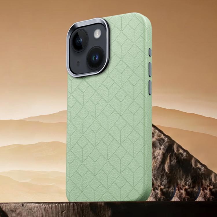 For iPhone 15 Plus / 14 Plus Rubik Cube Series Embossed Grid Pattern Magnetic Phone Case