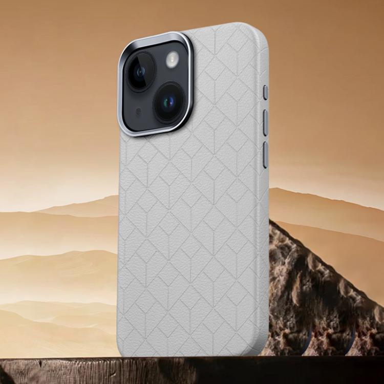 For iPhone 15 Plus / 14 Plus Rubik Cube Series Embossed Grid Pattern Magnetic Phone Case