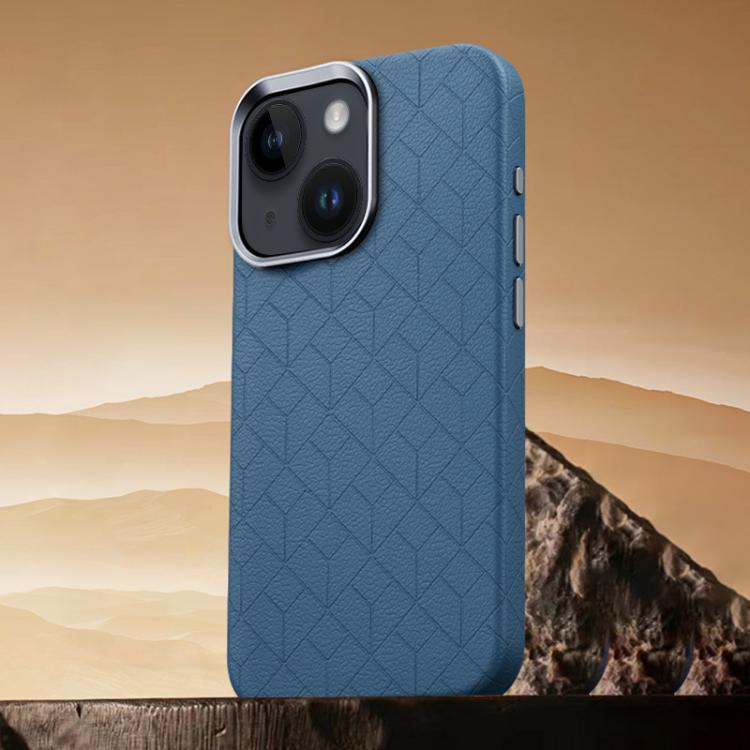 For iPhone 15 Plus / 14 Plus Rubik Cube Series Embossed Grid Pattern Magnetic Phone Case