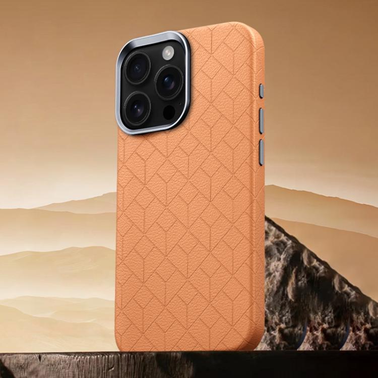 For iPhone 14 Pro Max Rubik Cube Series Embossed Grid Pattern Magnetic Phone Case