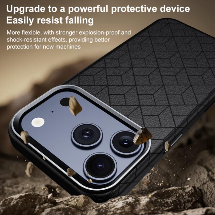 For iPhone 12 Pro Rubik Cube Series Embossed Grid Pattern Magnetic Phone Case