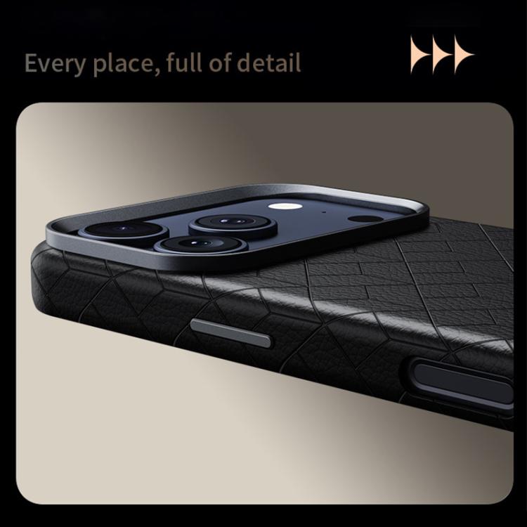 For iPhone 15 Pro Max Rubik Cube Series Embossed Grid Pattern Magnetic Phone Case