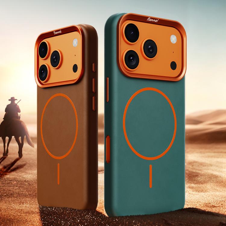 For iPhone 17 Pro Elephant Leather Full Coverage Magnetic Microfiber Leather PC Phone Case