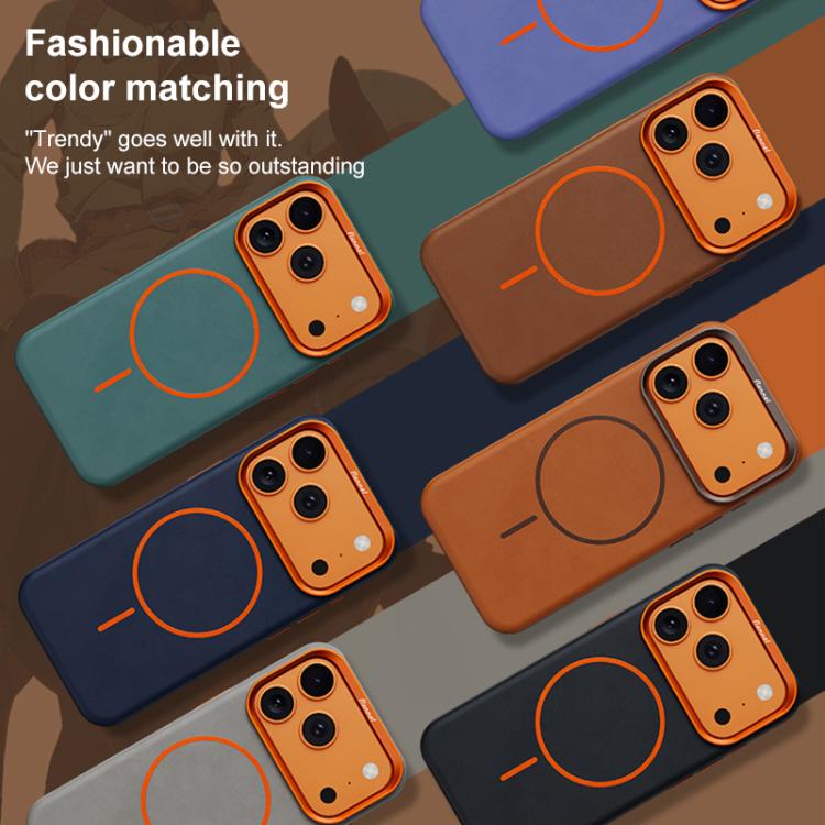 For iPhone 17 Pro Elephant Leather Full Coverage Magnetic Microfiber Leather PC Phone Case