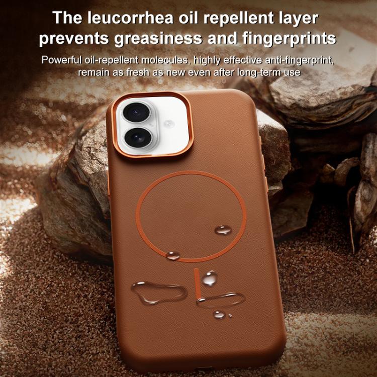 For iPhone 17 Elephant Leather Full Coverage Magnetic Microfiber Leather PC Phone Case