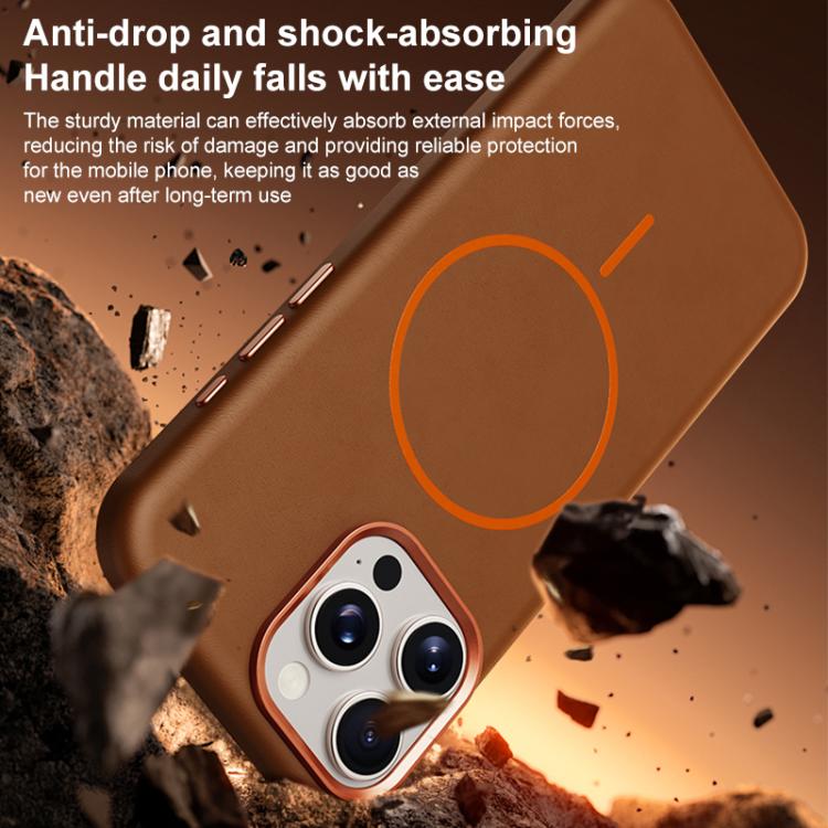 For iPhone 15 Pro Elephant Leather Full Coverage Magnetic Microfiber Leather PC Phone Case