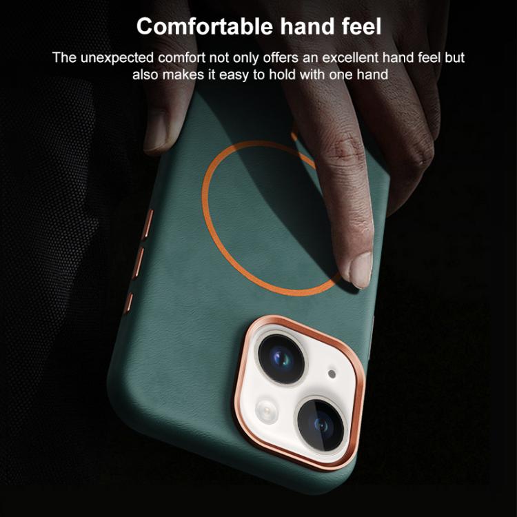 For iPhone 15 Elephant Leather Full Coverage Magnetic Microfiber Leather PC Phone Case