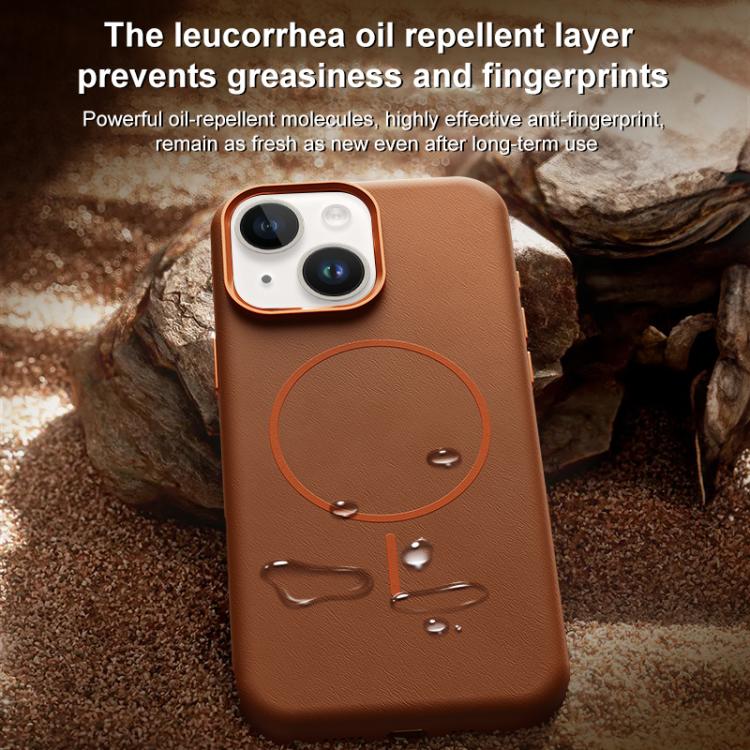 For iPhone 14 / 13 Elephant Leather Full Coverage Magnetic Microfiber Leather PC Phone Case