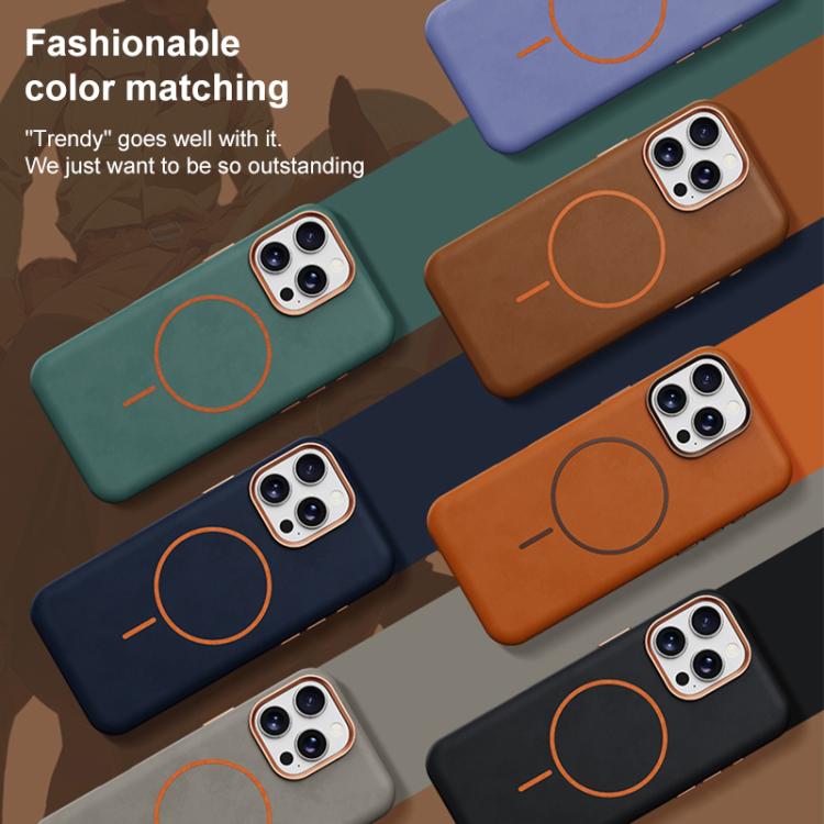 For iPhone 14 Pro Elephant Leather Full Coverage Magnetic Microfiber Leather PC Phone Case