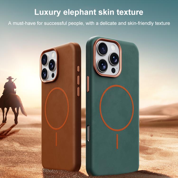 For iPhone 14 Pro Elephant Leather Full Coverage Magnetic Microfiber Leather PC Phone Case