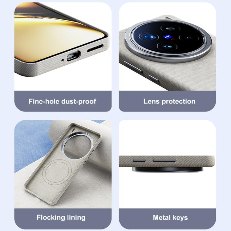 For vivo X100 Pro Flannel Textured Magnetic Full Coverage Phone Case