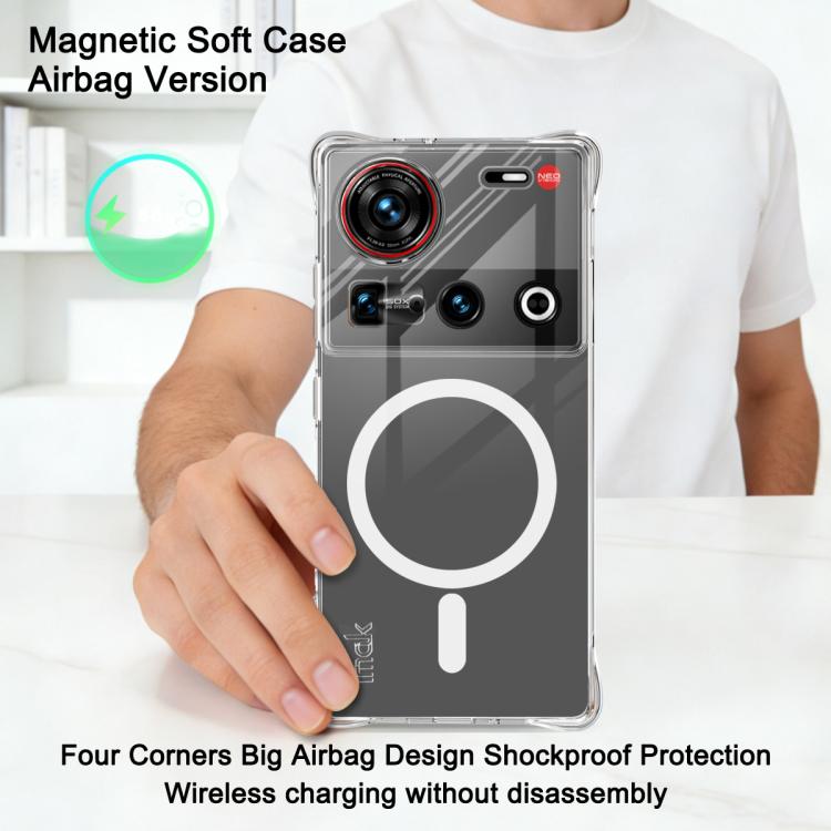 For ZTE nubia Z70 Ultra/Z70S Ultra imak Magnetic Shockproof Airbag TPU Phone Case - Transparent
