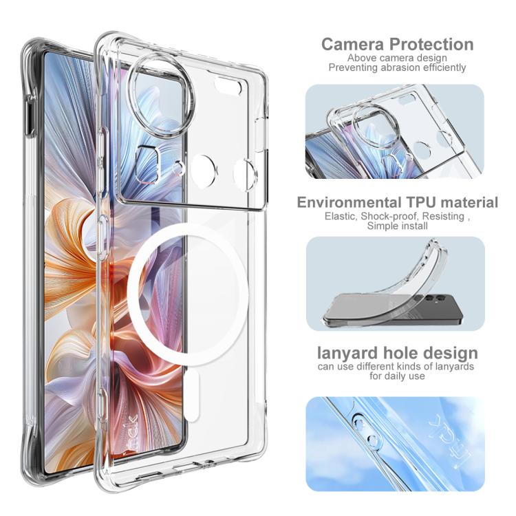 For ZTE nubia Z70 Ultra/Z70S Ultra imak Magnetic Shockproof Airbag TPU Phone Case - Transparent