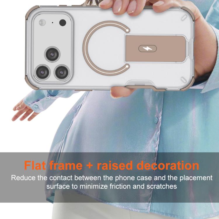 For iPhone 17 Pro Translucent Skin Feel Magnetic Holder Phone Case