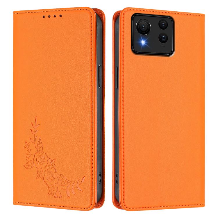 For ASUS Zenfone 11 Ultra Peony Embossed Magnetic RFID Vegan Leather Phone Case