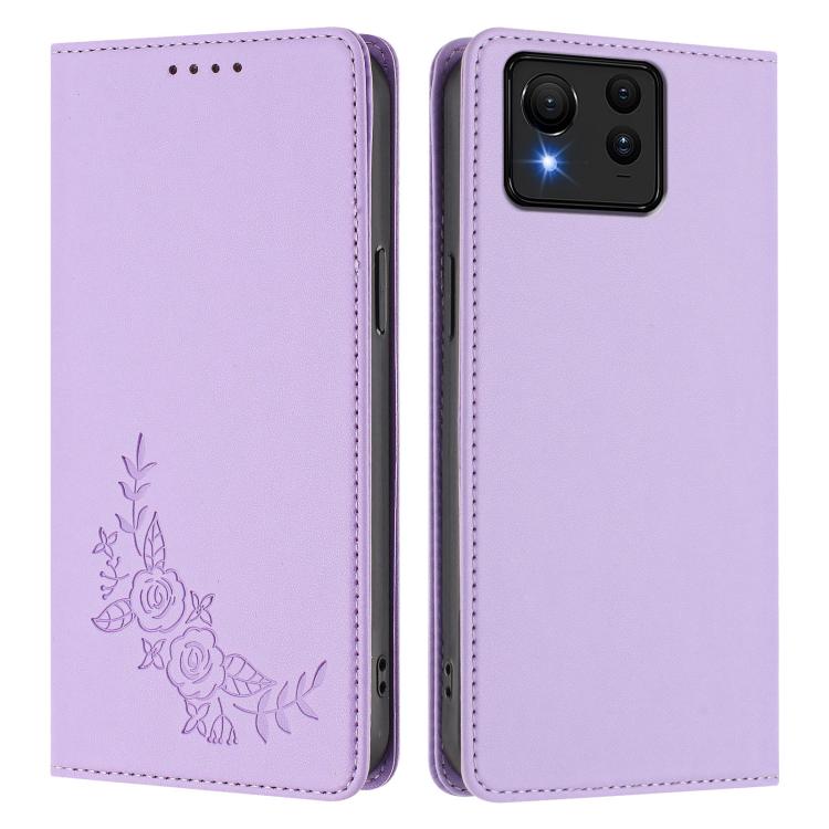 For ASUS Zenfone 11 Ultra Peony Embossed Magnetic RFID Vegan Leather Phone Case