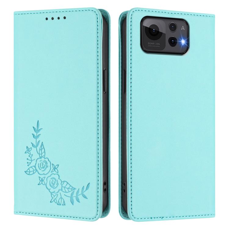 For ASUS Zenfone 12 Ultra Peony Embossed Magnetic RFID Vegan Leather Phone Case