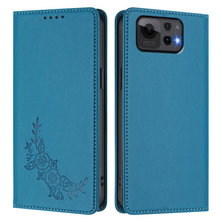 For ASUS Zenfone 12 Ultra Peony Embossed Magnetic RFID Vegan Leather Phone Case