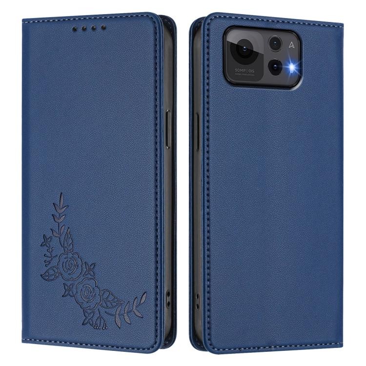 For ASUS Zenfone 12 Ultra Peony Embossed Magnetic RFID Vegan Leather Phone Case