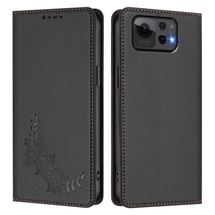For ASUS Zenfone 12 Ultra Peony Embossed Magnetic RFID Vegan Leather Phone Case