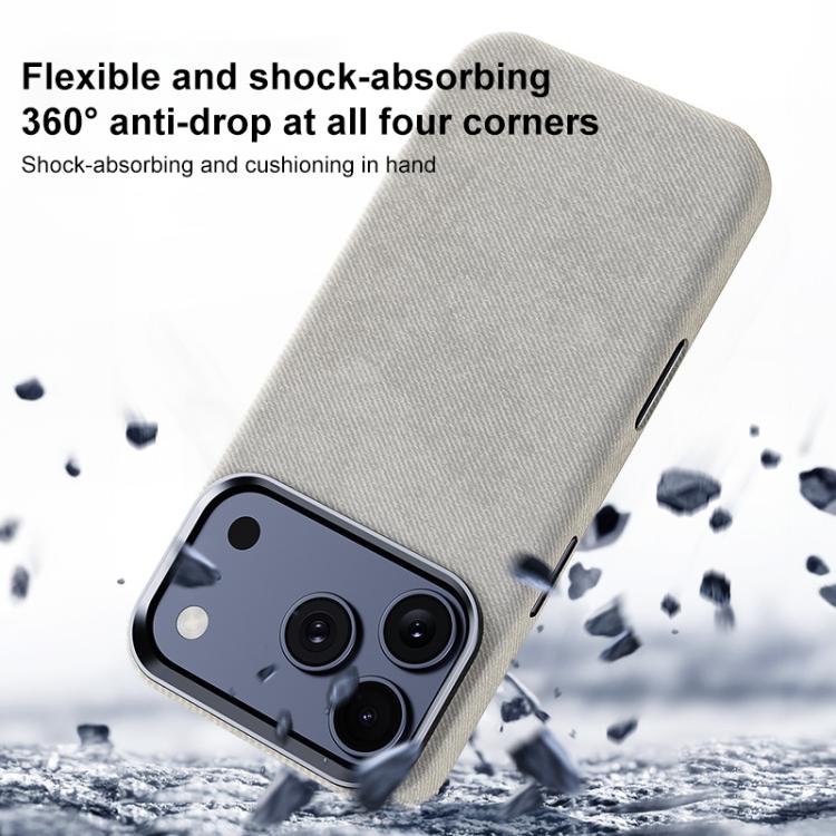 For iPhone 17 Pro Flannel Textured Magnetic Full Coverage Phone Case