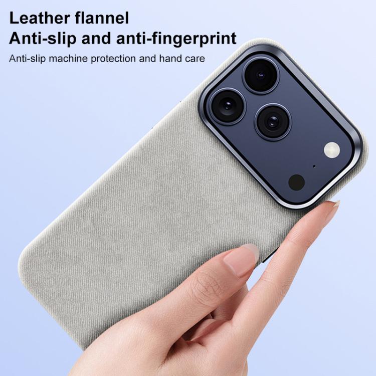 For iPhone 17 Pro Flannel Textured Magnetic Full Coverage Phone Case