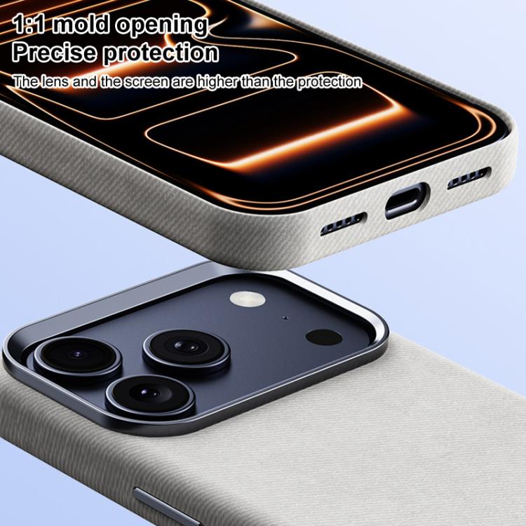 For iPhone 17 Pro Flannel Textured Magnetic Full Coverage Phone Case