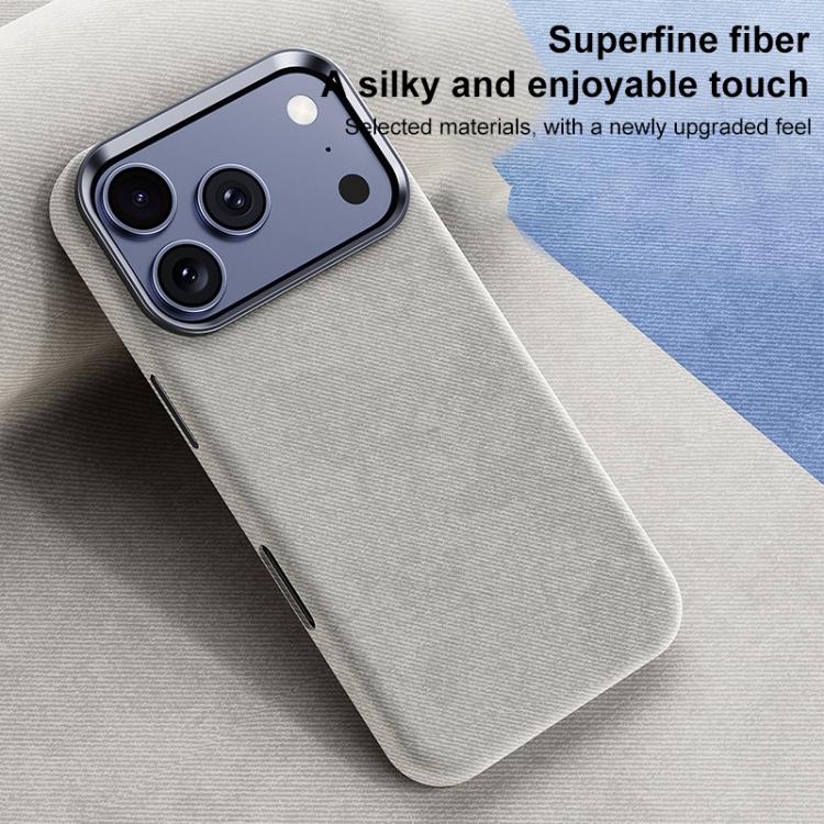 For iPhone 17 Pro Flannel Textured Magnetic Full Coverage Phone Case