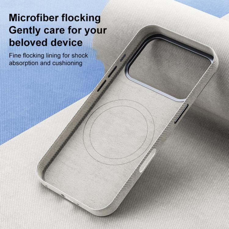 For iPhone 17 Pro Flannel Textured Magnetic Full Coverage Phone Case