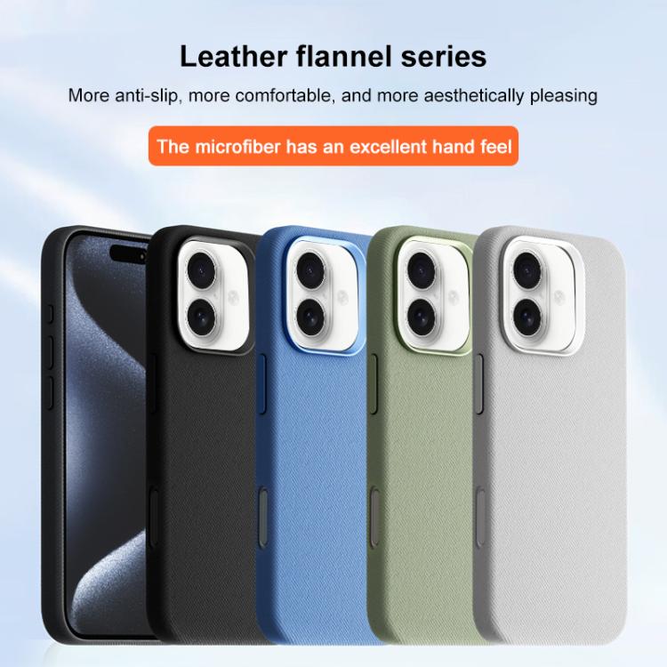 For iPhone 17 Flannel Textured Magnetic Full Coverage Phone Case