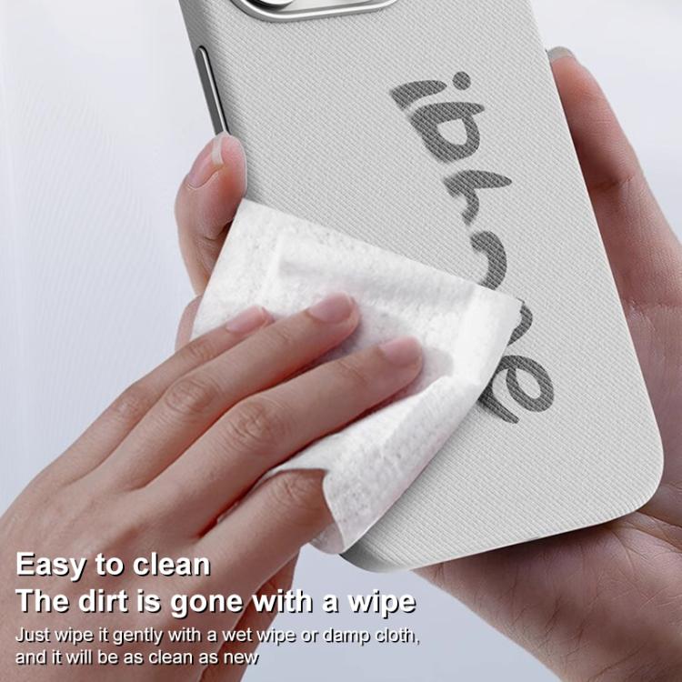 For iPhone 15 Pro Max Flannel Textured Magnetic Full Coverage Phone Case
