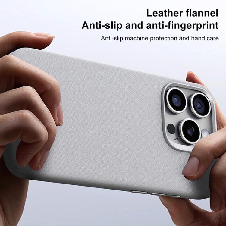 For iPhone 15 Pro Flannel Textured Magnetic Full Coverage Phone Case