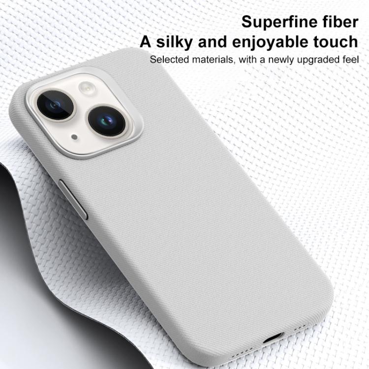 For iPhone 15 Flannel Textured Magnetic Full Coverage Phone Case