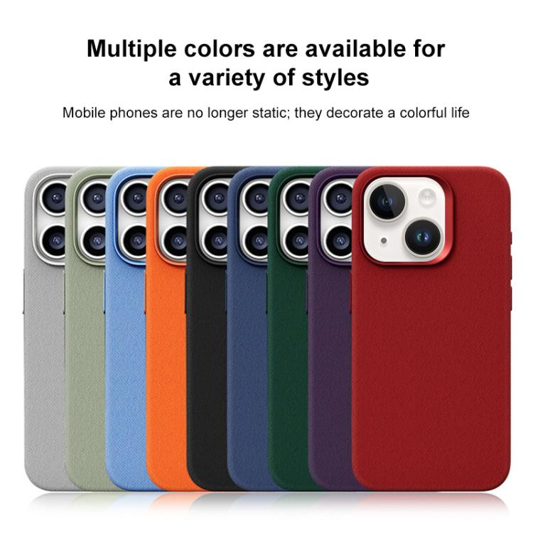 For iPhone 14 / 13 Flannel Textured Magnetic Full Coverage Phone Case