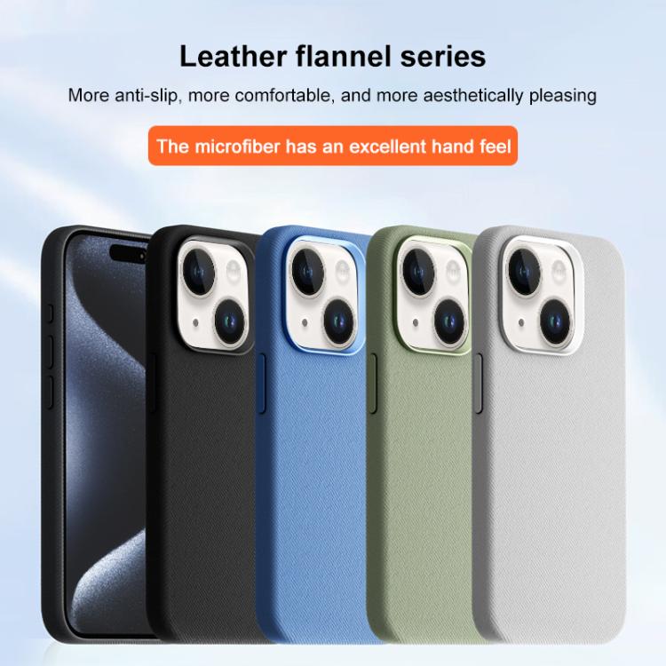 For iPhone 14 / 13 Flannel Textured Magnetic Full Coverage Phone Case
