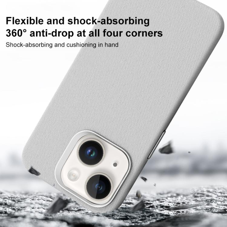 For iPhone 14 / 13 Flannel Textured Magnetic Full Coverage Phone Case
