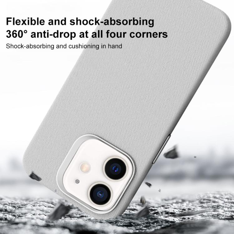 For iPhone 12 / 12 Pro Flannel Textured Magnetic Full Coverage Phone Case