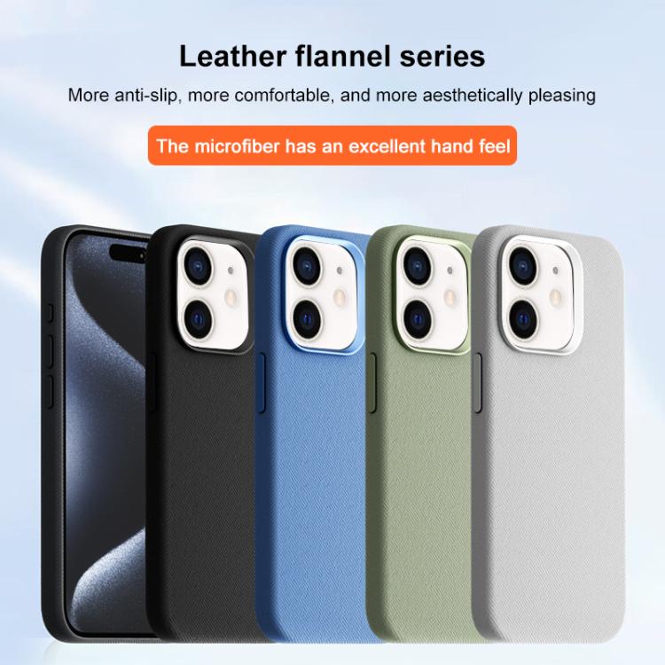 For iPhone 12 / 12 Pro Flannel Textured Magnetic Full Coverage Phone Case