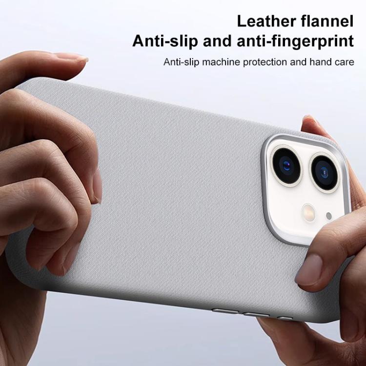 For iPhone 12 / 12 Pro Flannel Textured Magnetic Full Coverage Phone Case