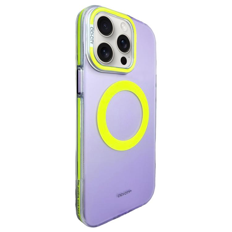 For iPhone 15 Pro CICI-CITY Vibrant Contrast Color IMD Magnetic Phone Case