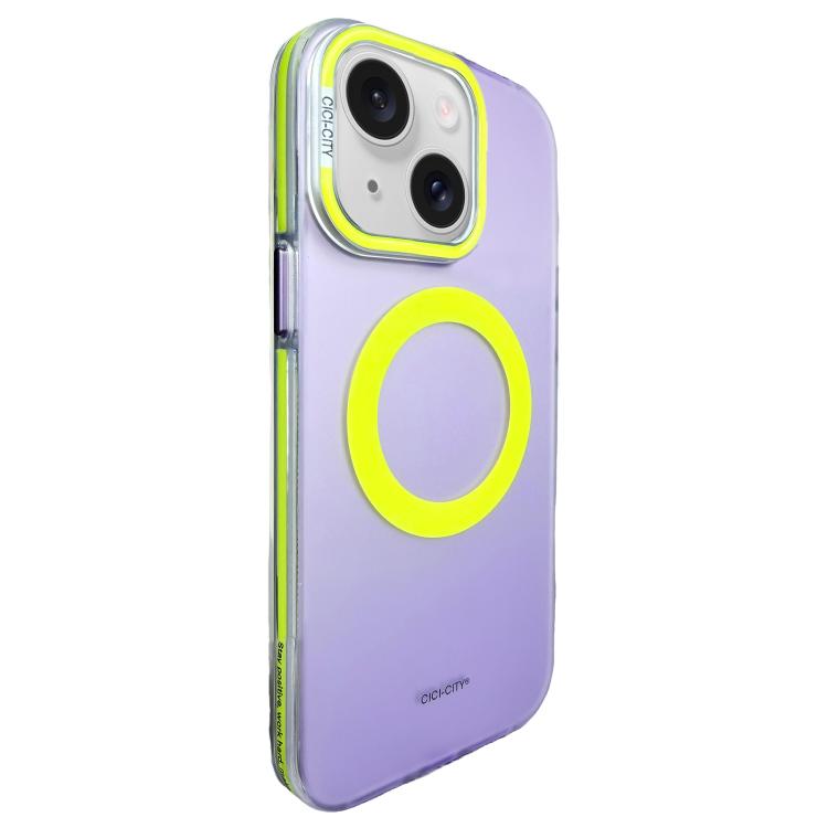 For iPhone 15 CICI-CITY Vibrant Contrast Color IMD Magnetic Phone Case