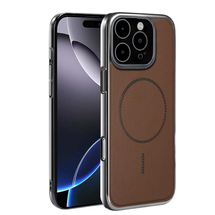 For iPhone 16 Pro Max Electroplated Magnetic Series Ultra-Thin Shockproof Phone Case
